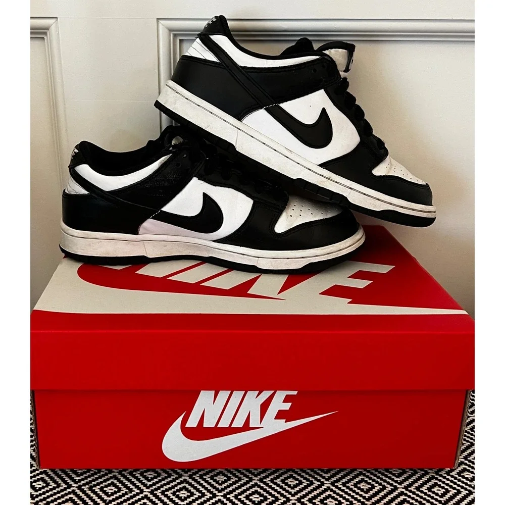 Nike Dunk Low Panda White Black Kids Sneakers CW1590-100